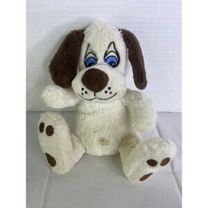 Curto Toy Dog Puppy Plush Stuffed Animal Beige Brown Blue Eyes Floppy Ears